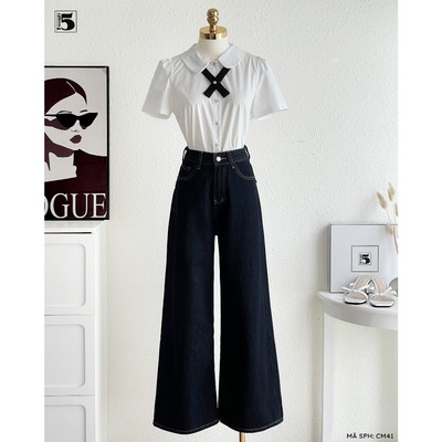 Quần Jeans ống rộng Twentyfive cạp cao tôn dáng dễ phối đồ 7391