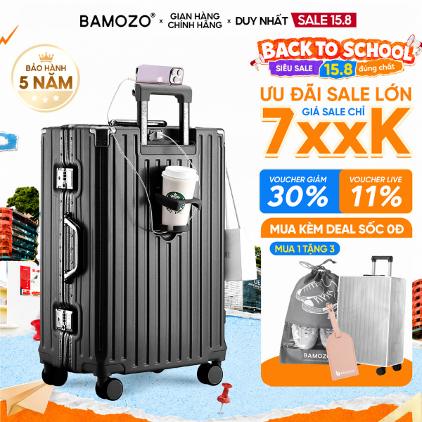 Vali Khung Nhôm B Bamozo 9066 Size 28 cao cấp siêu bền Bảo Hành 5 Năm - Lỗi 1 Đổi 1 Trong 30 Ngày_90