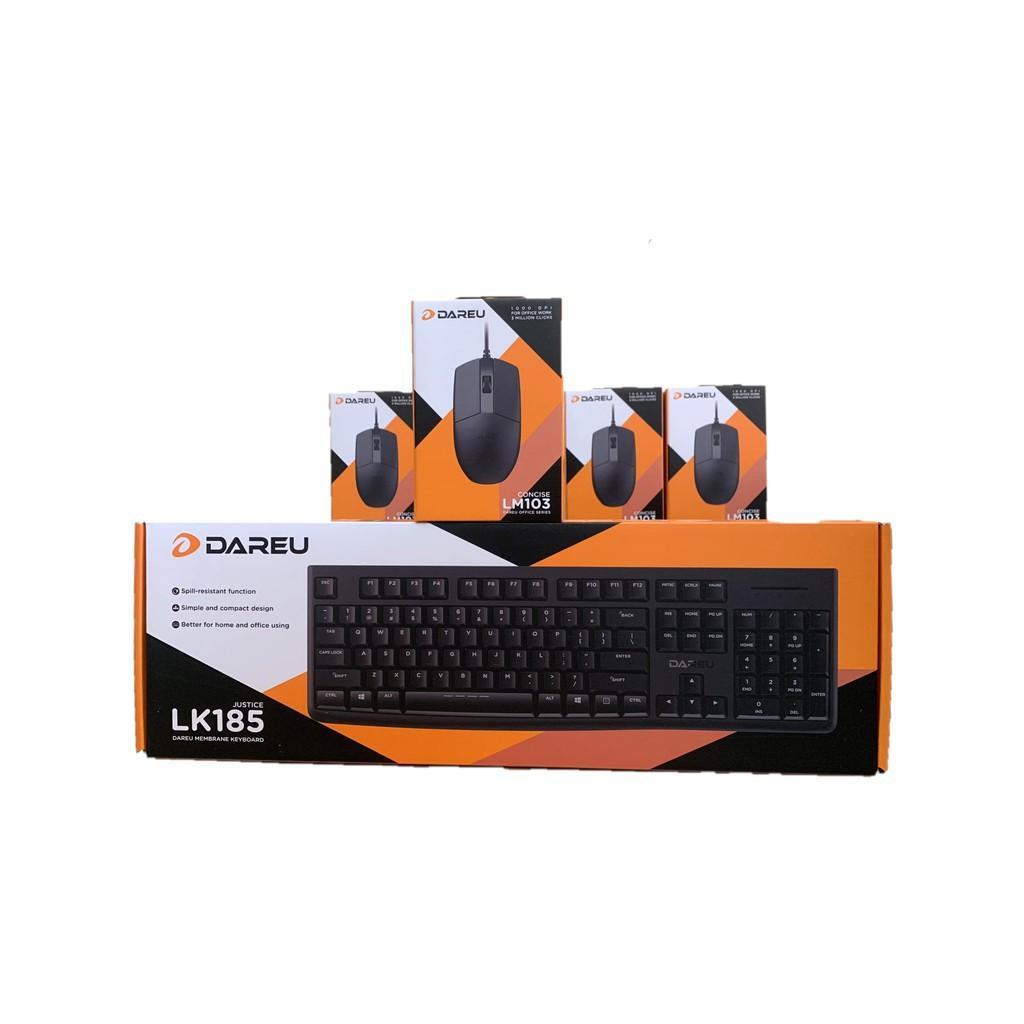 Bàn phím Dareu LK185 USB Black /Chuột máy tính DAREU LM103 Black