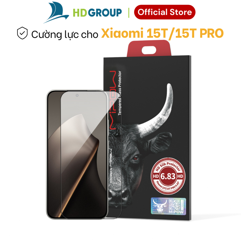 Cường lực trong suốt Mipow HD Silk Protector cho Xiaomi 15T/15T PRO chính hãng