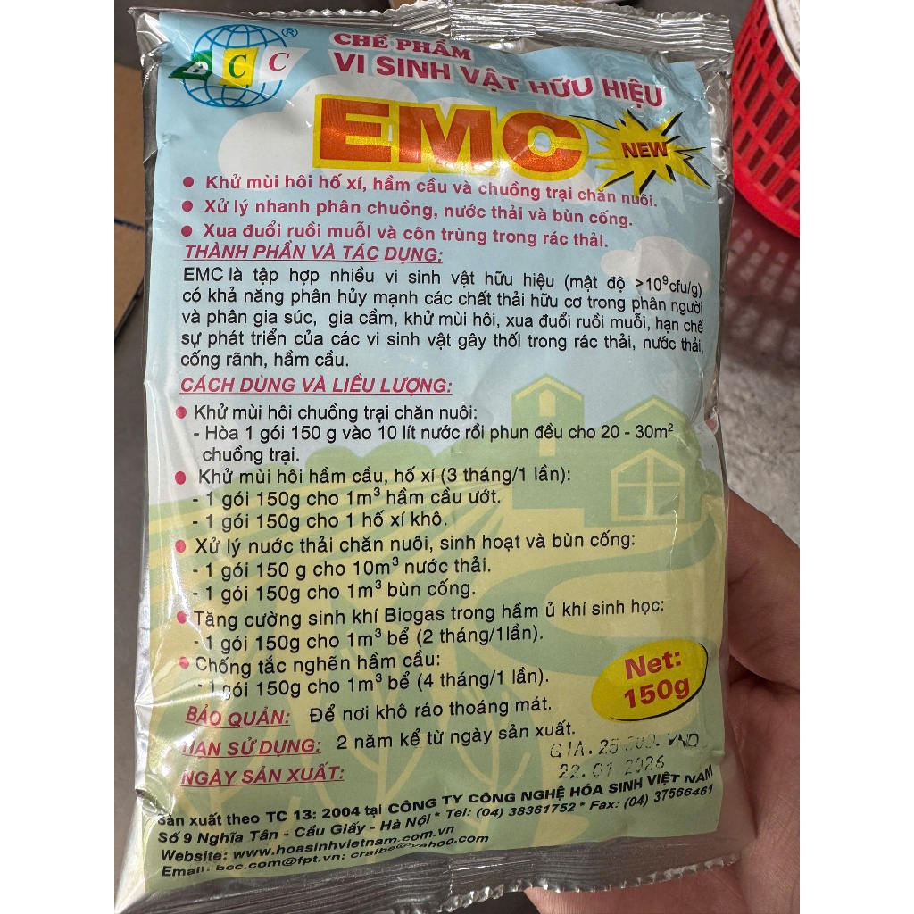 Chế phẩm vi sinh vật hữu hiệu EMC (150g) khử mùi rác thải
