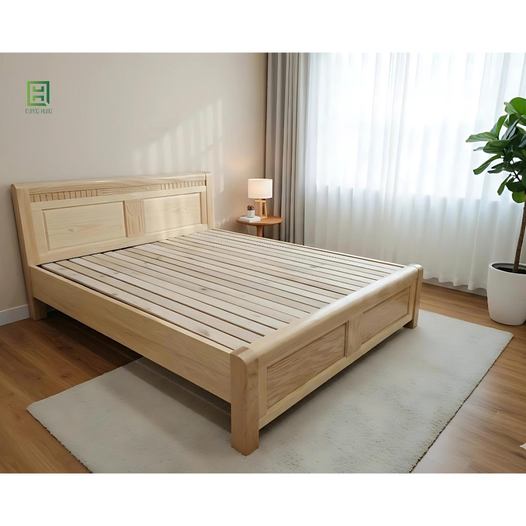 GIƯỜNG GỖ SỒI BỀN ĐẸP 1M2X2M- GIAO HÀNG NHANH [HỎA TỐC-HCM,BD,ĐN]