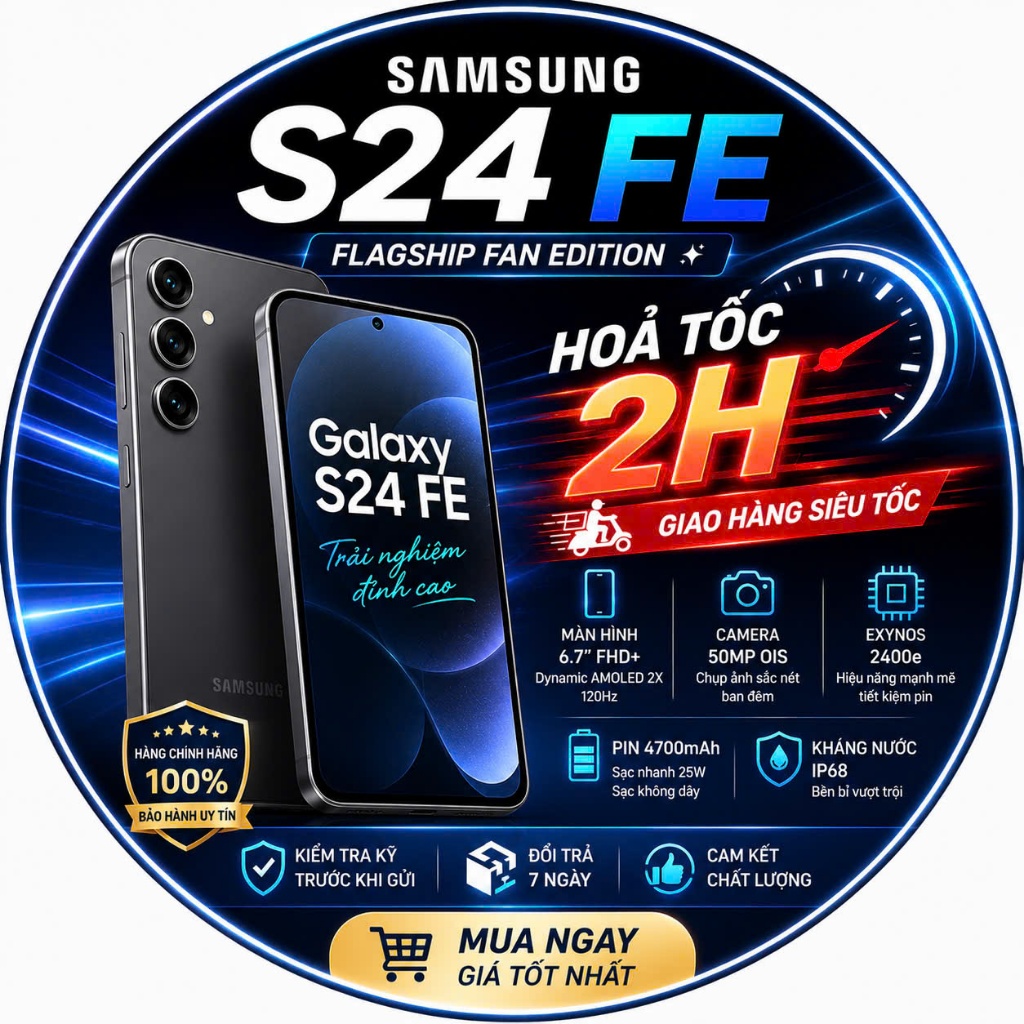 Điện Thoại SamSung S24 FE 5G 2 Sim 8/128GB Exynos 2400e MÁY ĐẸP NGUYÊN ZIN