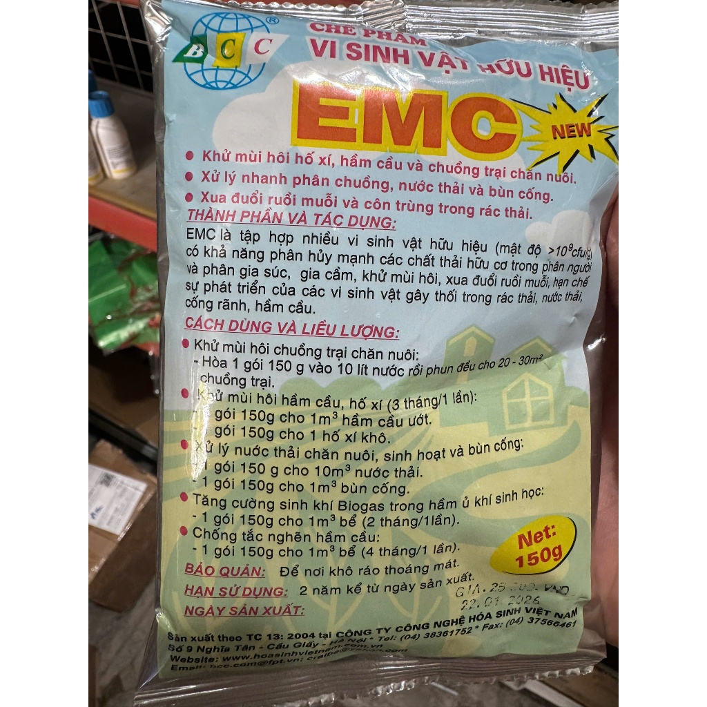 Chế phẩm EMC (150g) Chế phẩm vi sinh vật hữu hiệu khử mùi rác thải
