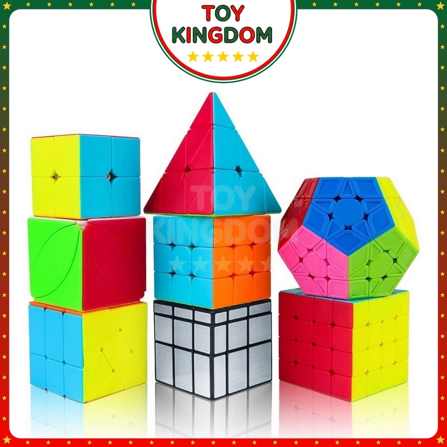 Rubik Stickerless Màu Sáng 2x2 3x3 4x4 5x5 Pyraminx Megaminx Rubic Biến Thể Đồ Chơi Trí Tuệ Rubik