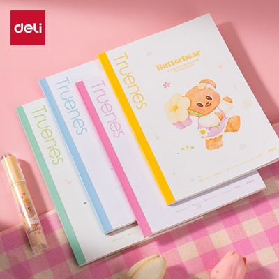 Vở Kẻ Ngang Deli Gấu Bơ 80 A5 Trang Vở Học Sinh Ghi Chép Dễ Thương Butter Bear