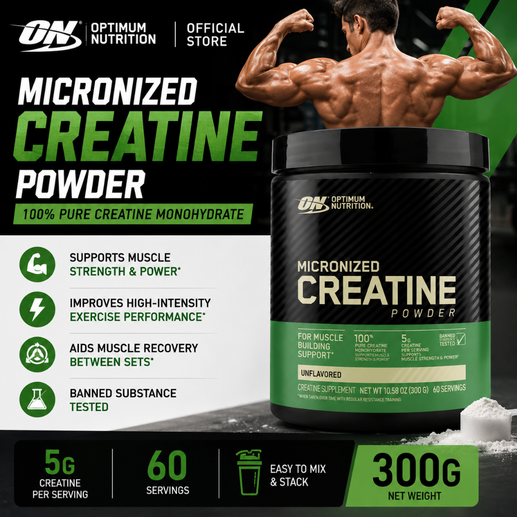 Bột Creatine Monohydrate Nhãn Xanh ON Optimum Nutrition 300g