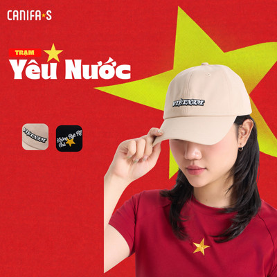 Mũ lưỡi trai thêu Việt Nam CANIFA S mũ người lớn thêu Cờ đỏ Sao vàng, chữ Tự do 5AA26A006