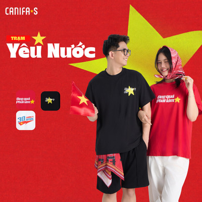 Áo phông unisex người lớn CANIFA S cộc tay cổ tròn form rộng họa tiết hình ngôi sao 5TS26S021