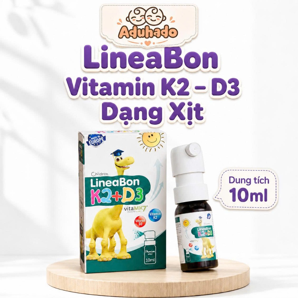 [ LineaBon K2+D3 ] Bổ sung Vitamin K2D3, Hỗ Trợ Hấp Thu Canxi , Xanh Dạng Xịt 10ml