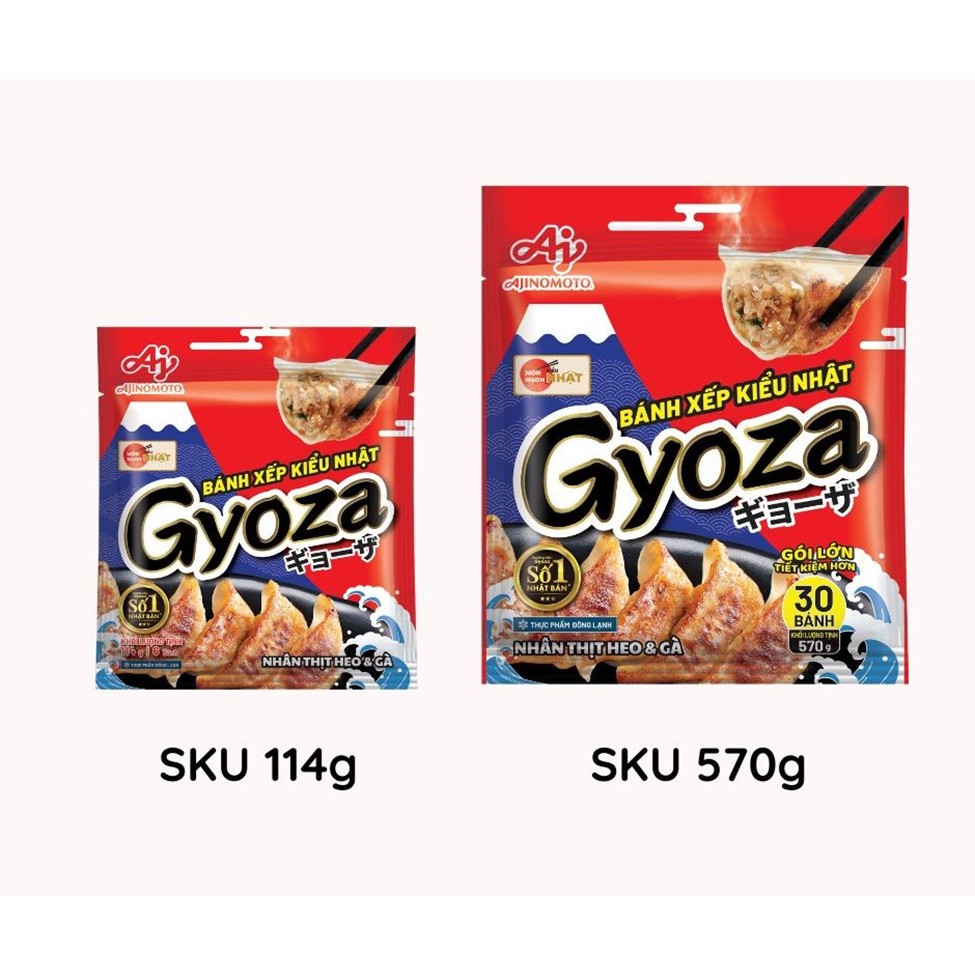 (Hỏa tốc nội thành Hà Nội) Bánh xếp kiểu Nhật Gyoza nhân thịt gà và rau {Ajinomoto}