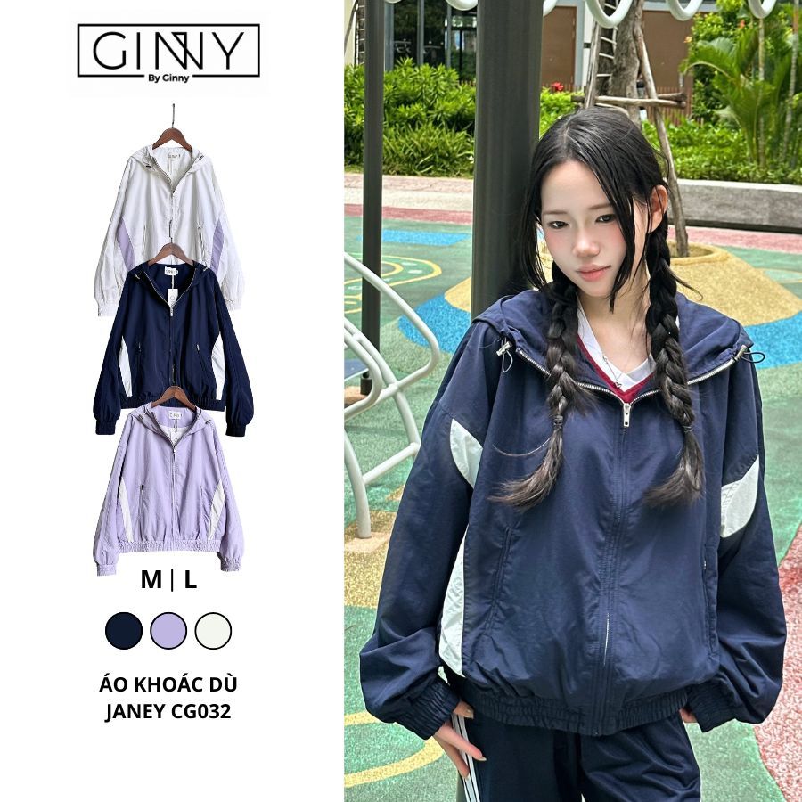 𝐆𝐈𝐍𝐍𝐘 Áo Khoác Dù Janey CG-032 | Mềm Nhẹ, Chống Gió Chống Nắng Lớp Lót Lụa AC Form Đẹp Túi Khóa