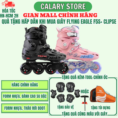 [ Tặng Bảo Hộ] Giày Patin Người Lớn Flying Eagle F5S+Clipse Chính Hãng 2 Màu Hồng,Đen Form Nhựa Bánh Cao Su Đặc An Toàn