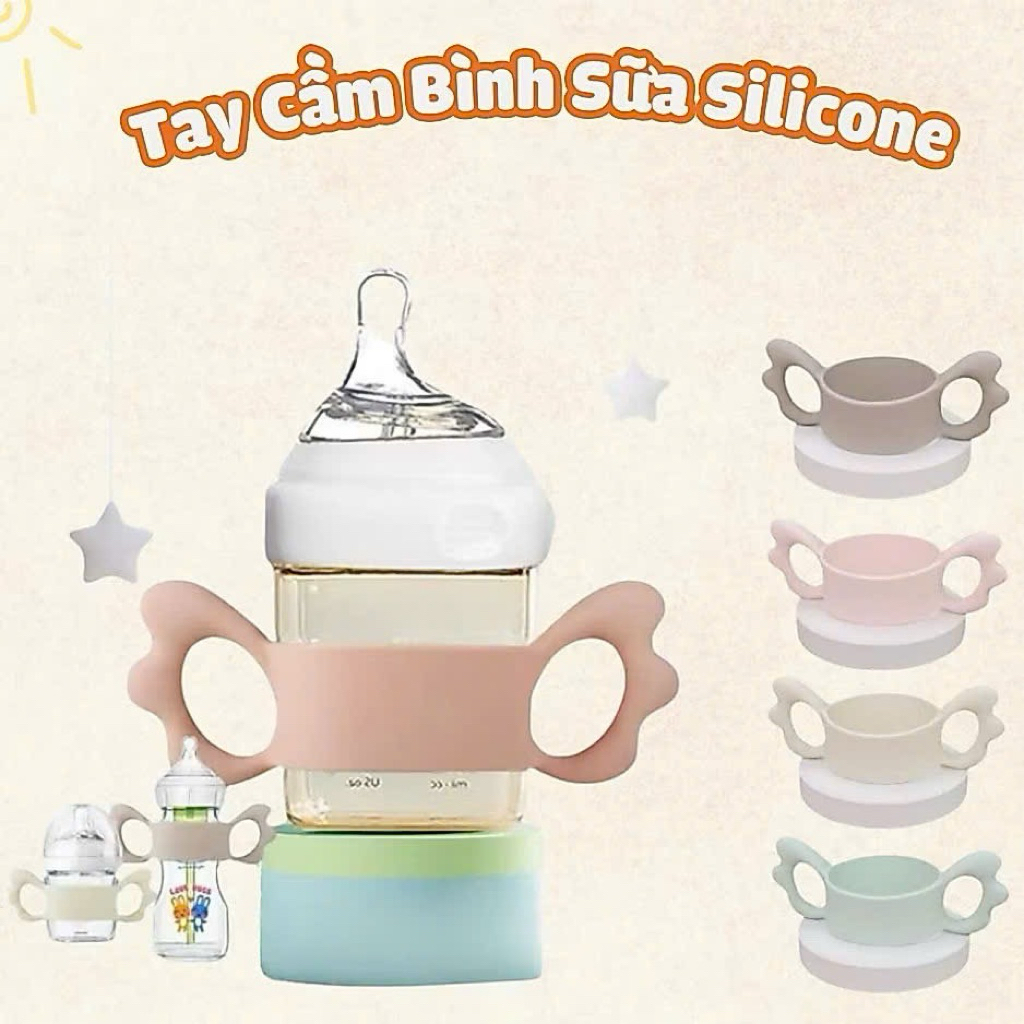 Tay cầm bình sữa Avent, Hegen, Moyuum silicon, phù hợp với tất cả bình cổ rộng