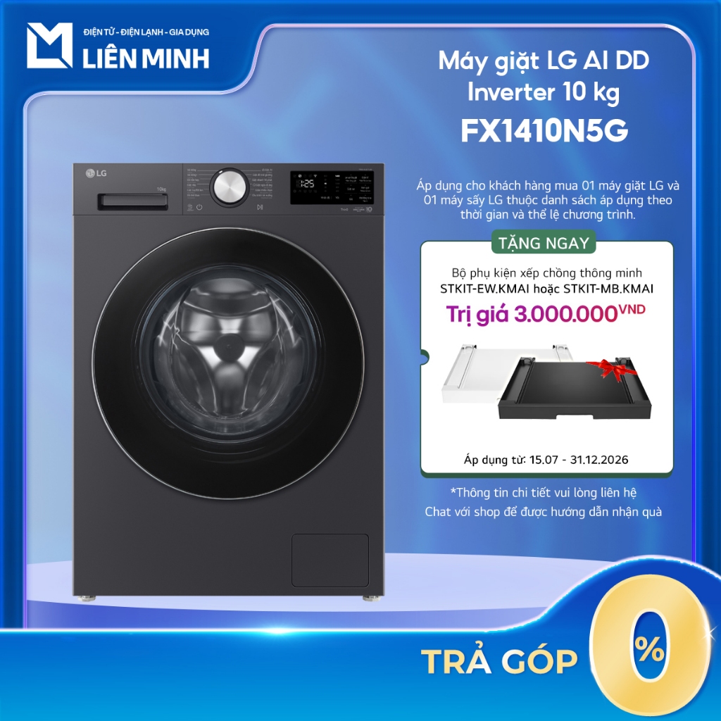 Máy Giặt LG AI Inverter 10 Kg FX1410N5G [Giao Toàn Quốc]