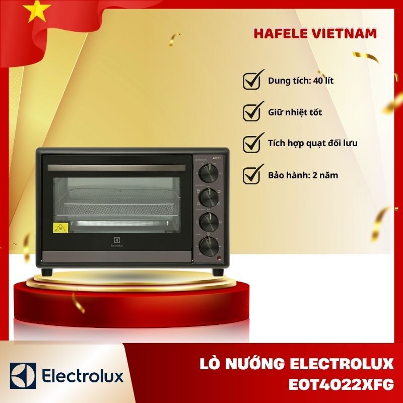 Lò Nướng Electrolux EOT4022XFG – 2250W - 8 Chế Độ Nướng - Dung Tích 40 Lít - Chiên Không Dầu - FEM