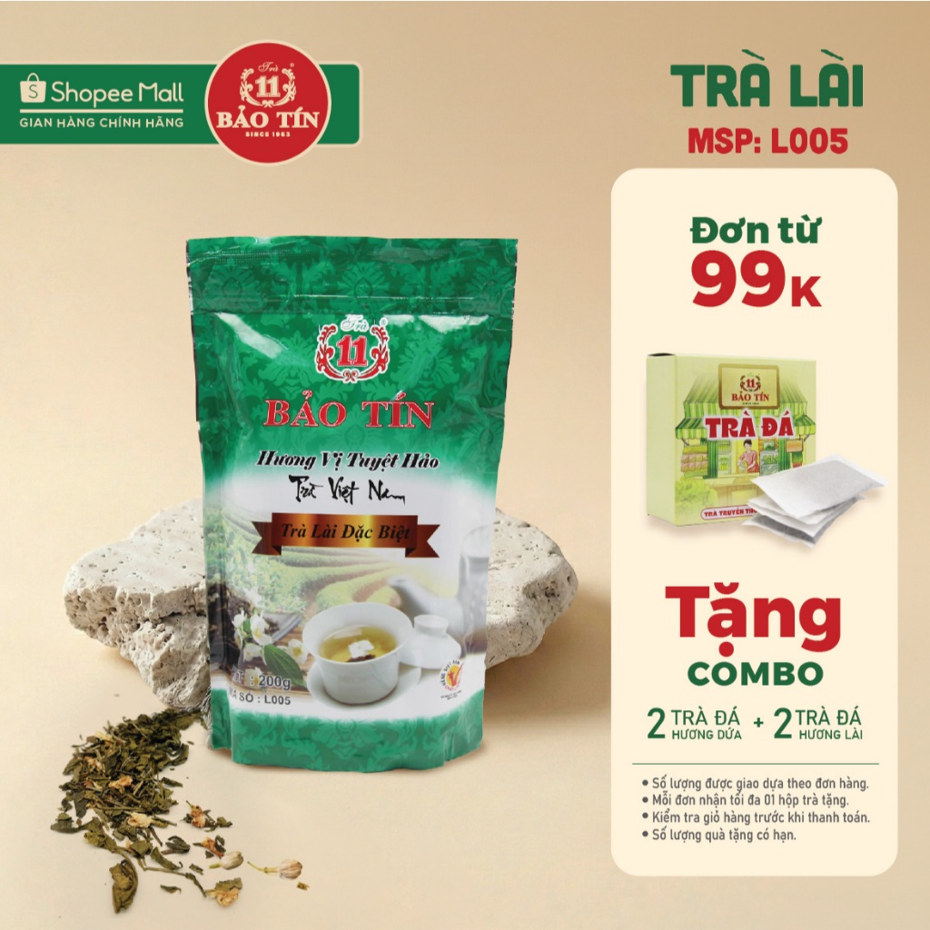 Trà Lài Bảo Tín L005 (200g) - Trà truyền thống Bảo Lộc, phiên bản đặc biệt, quà tặng ý nghĩa