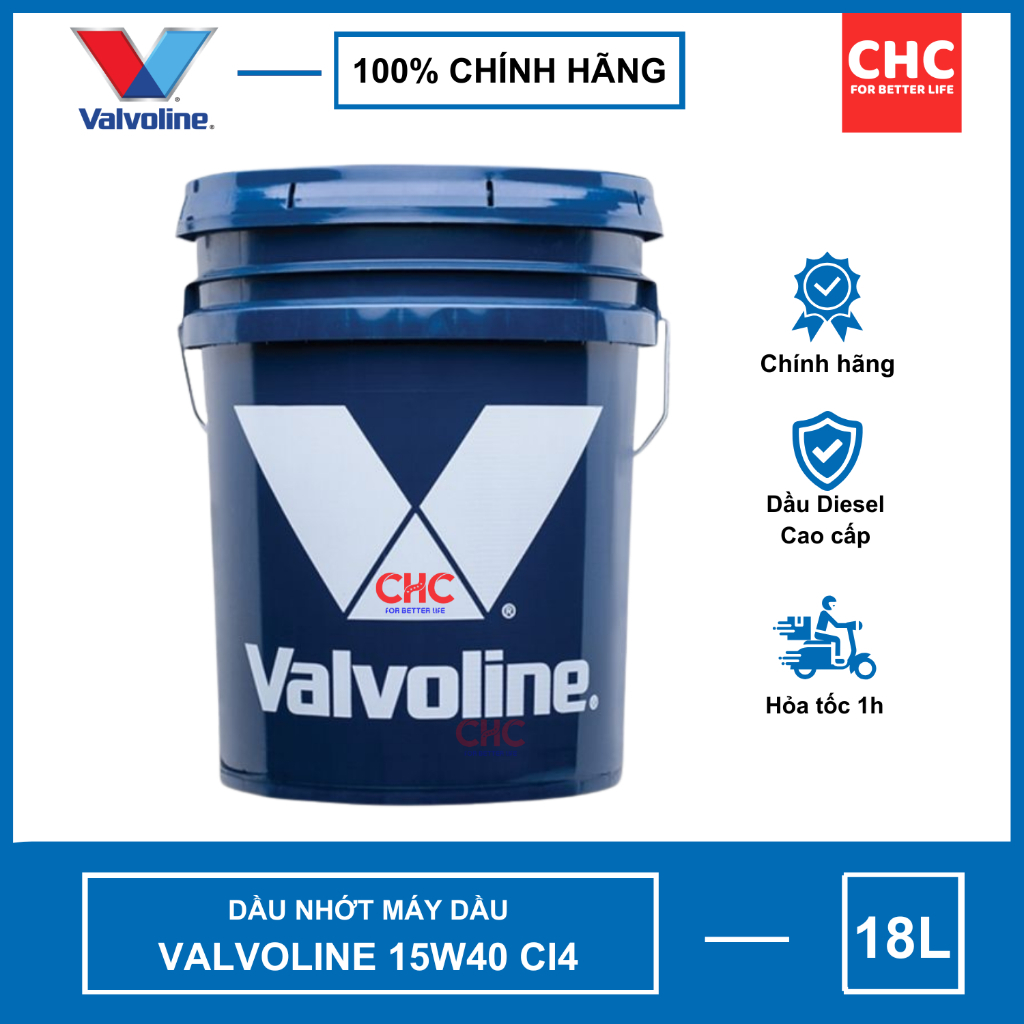 Dầu nhớt Valvoline 20W50 CF4, dầu nhớt nhập khẩu dành cho máy dầu diesel Xô 18 lít (nhập khẩu Singap