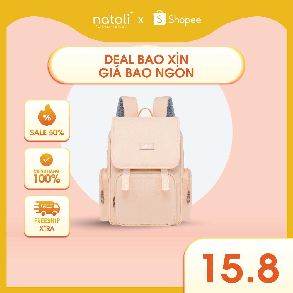 Balo laptop nữ NATOLI chống nước, nhiều ngăn đựng laptop đi học cao cấp - BST Everyday Utility Backpack B19