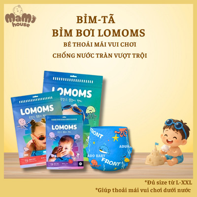 Bỉm Tã Bơi Lomoms Swimming Nội Địa Hàn Quốc, Bịch 3 Miếng, Đủ Size Cho Bé Từ 8 - 18Kg