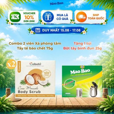 Combo 2 Viên Xà Phòng Tẩy Tế Bào Chết Cơ Thể Coboté 75g Hương Vỏ Quế, Làm Sạch Sâu, Giữ Ẩm Và Làm Mềm Da Hiệu Quả
