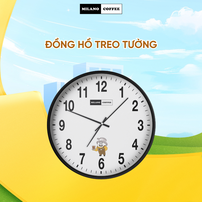 [Hàng tặng không bán] Đồng hồ treo tường Milano Coffee