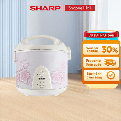 Nồi Cơm Điện Nắp Liền Sharp KS-N192ETV"SP" 1.8L, SX Thailand [ Lòng Nhôm Chống Dính]