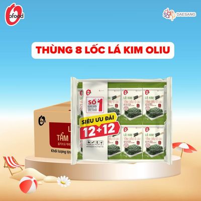 [O'FOOD VN] -  THÙNG 8 LỐC 24 GÓI LÁ KIM TẨM DẦU OLIU 4G
