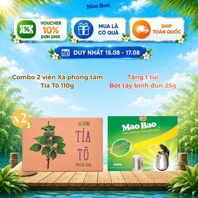 Combo 2 Viên Xà Bông Tía Tô Sinh Dược 110g, Giúp Hỗ Trợ Kháng Khuẩn, Dưỡng Da Thư Giãn, Hỗ Trợ Ngăn Ngừa Mụn