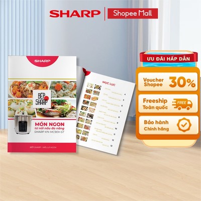 [QUÀ TẶNG KHÔNG BÁN] Cẩm nang 20 món ăn cho nồi đa năng Sharp KN-MC90V-ST