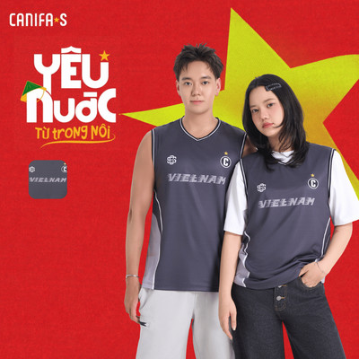 Áo ba lỗ unisex người lớn phong cách thể thao, áo tanktop in họa tiết Việt Nam sao vàng CANIFA S 5TA26S001
