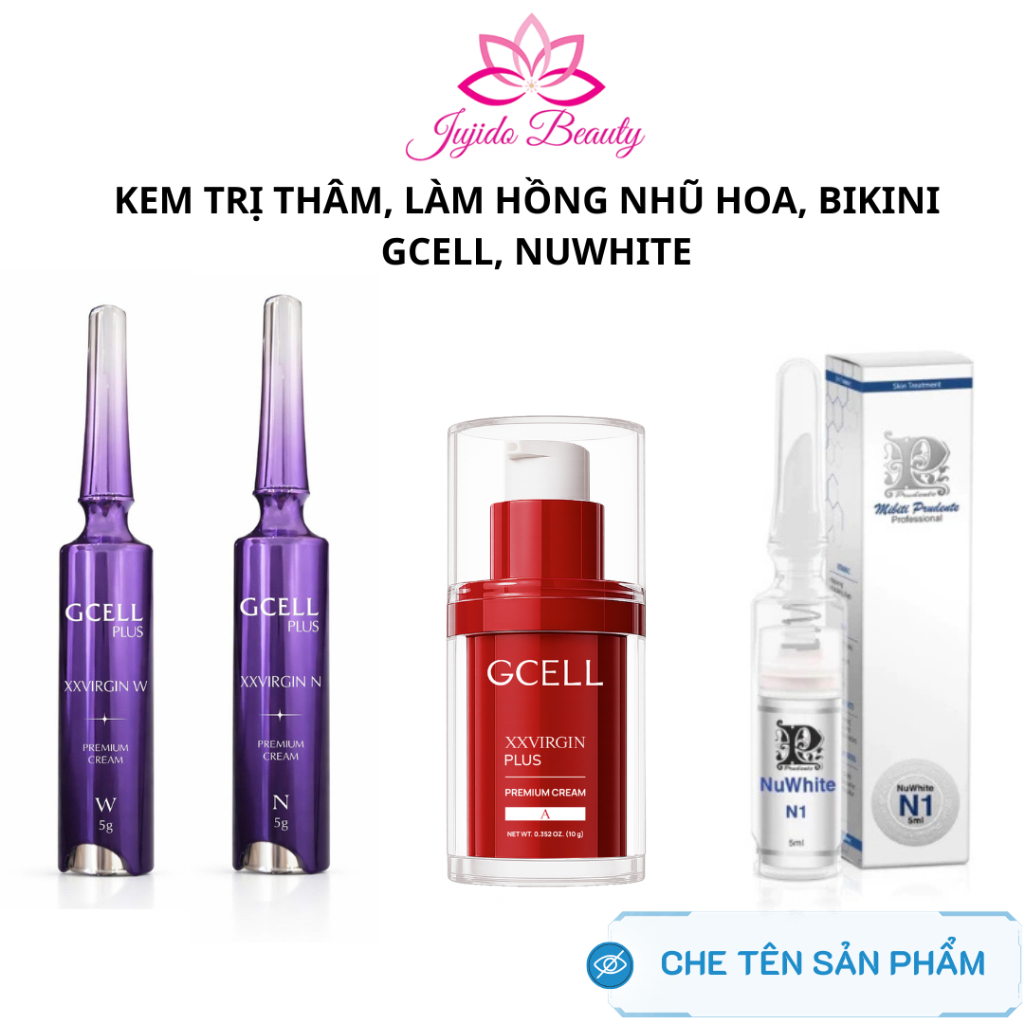 Kem Nuwhite, Gcell hồng nhũ hoa N, hồng vùng kín nuwhite W, khử thâm nách mông bẹn A, hồng môi nuwhi