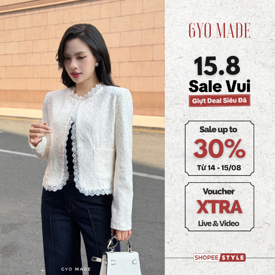 [NEW] Áo blazer ren nhung cao cấp GYOMADE® may 2 lớp đệm vai đứng form thanh lịch sang trọng | GA102
