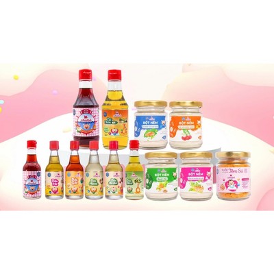 Combo Gia vị ăn dặm cho bé Lê Gia: Nước mắm, Bột nêm, Dầu ăn, Ruốc