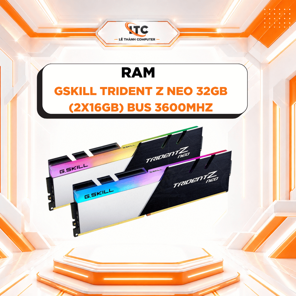 Ram desktop GSKill TRIDENT Z Neo RGB 32GB (2x16GB) DDR4 3600MHz (F4-3600C18D-32GTZN)