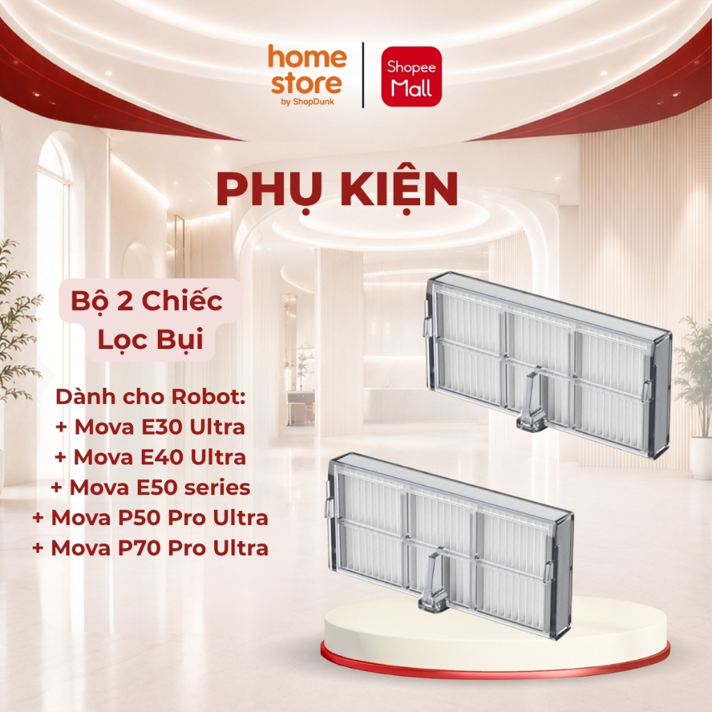 Bộ 2 Chiếc Lọc Bụi Cho Mova E30 Ultra/ E40 Ultra/ E50 series/ P50 Pro Ultra/ P70 Pro Ultra