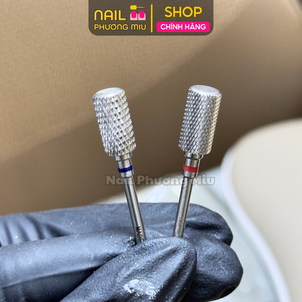 Đầu Mài Titan 3 Trong 1, Siêu Bén Không Nóng Móng, Vạch Phá Gel Bột Vạch Đỏ Mài Mịn Móng Làm Nail