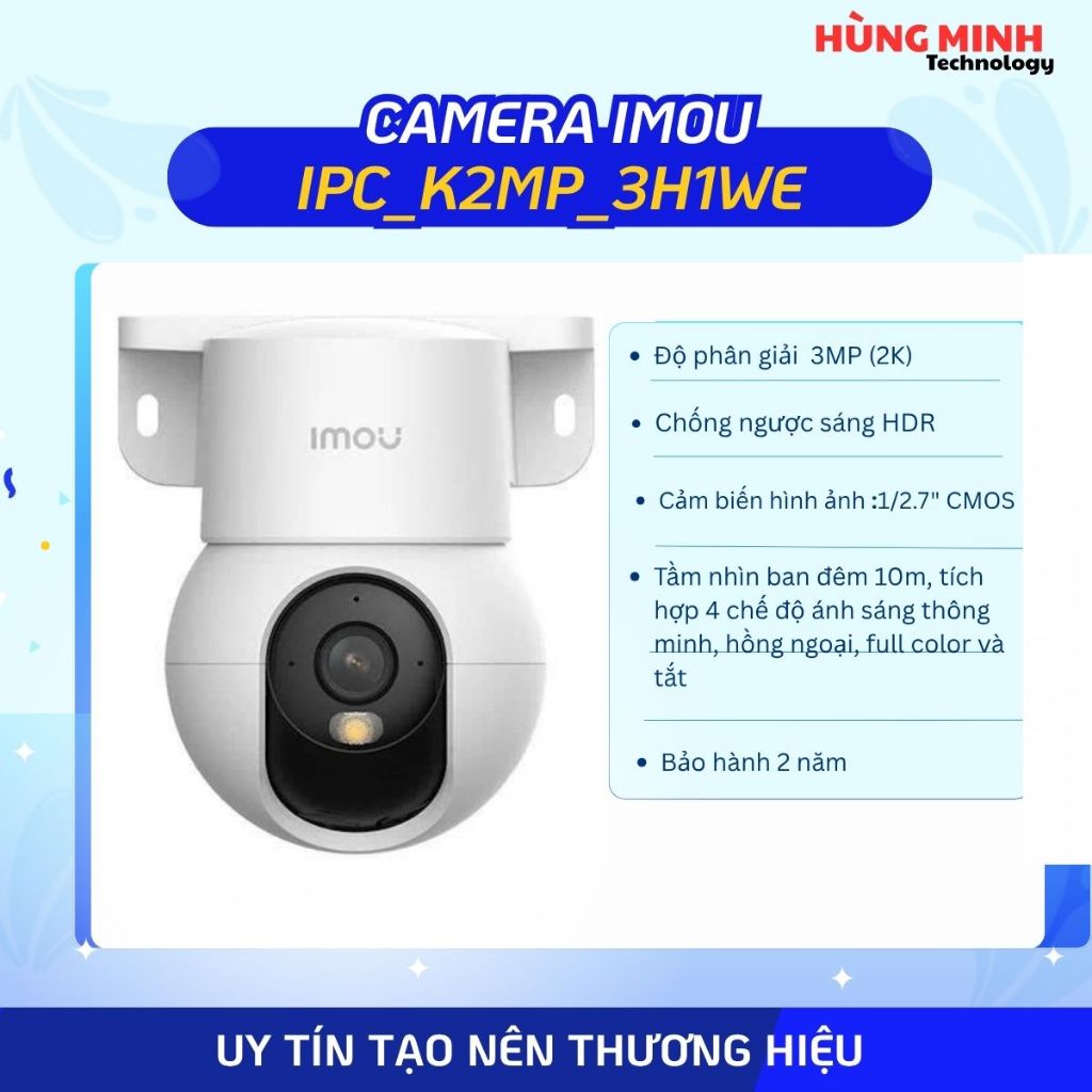 Camera IMOU trong nhà K2MP-3H1WE / K2MP-5H1WE Ranger Mini tích hợp chân đế gắn tường, quan sát ban đ
