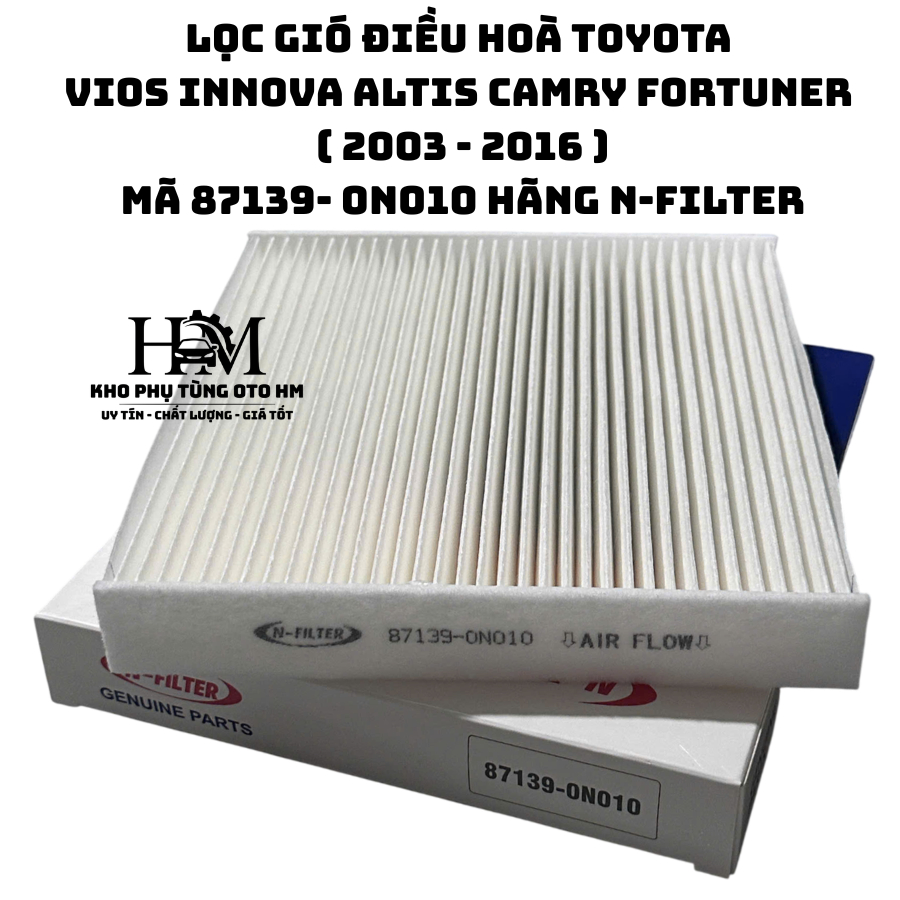 Lọc Gió Điều Hòa Toyota Vios Innova Altis Camry Fortuner ( 2003 - 2016) Mã 87139-0N010 N-FILTER