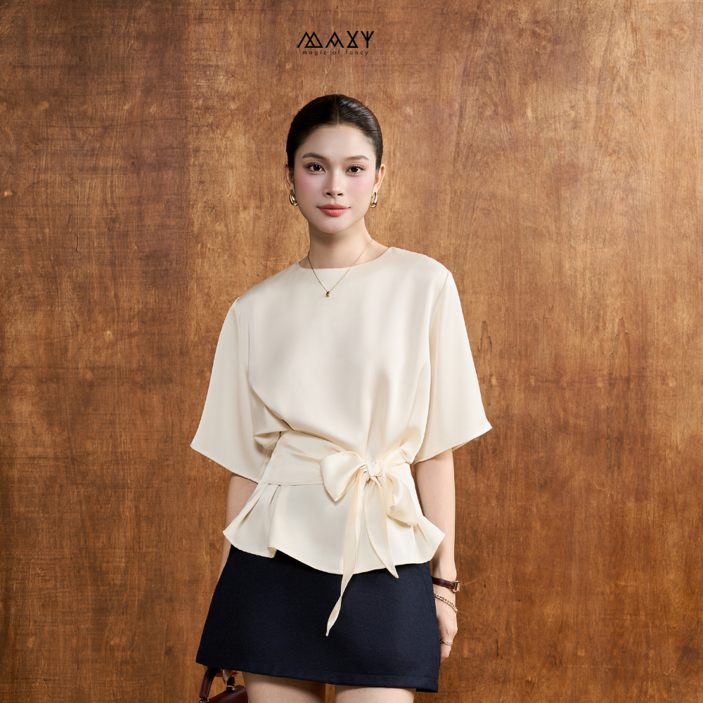 Áo Kiểu Thắt Eo Chéo Thanh Lịch Wrap Top Creamy Maxy Workshop