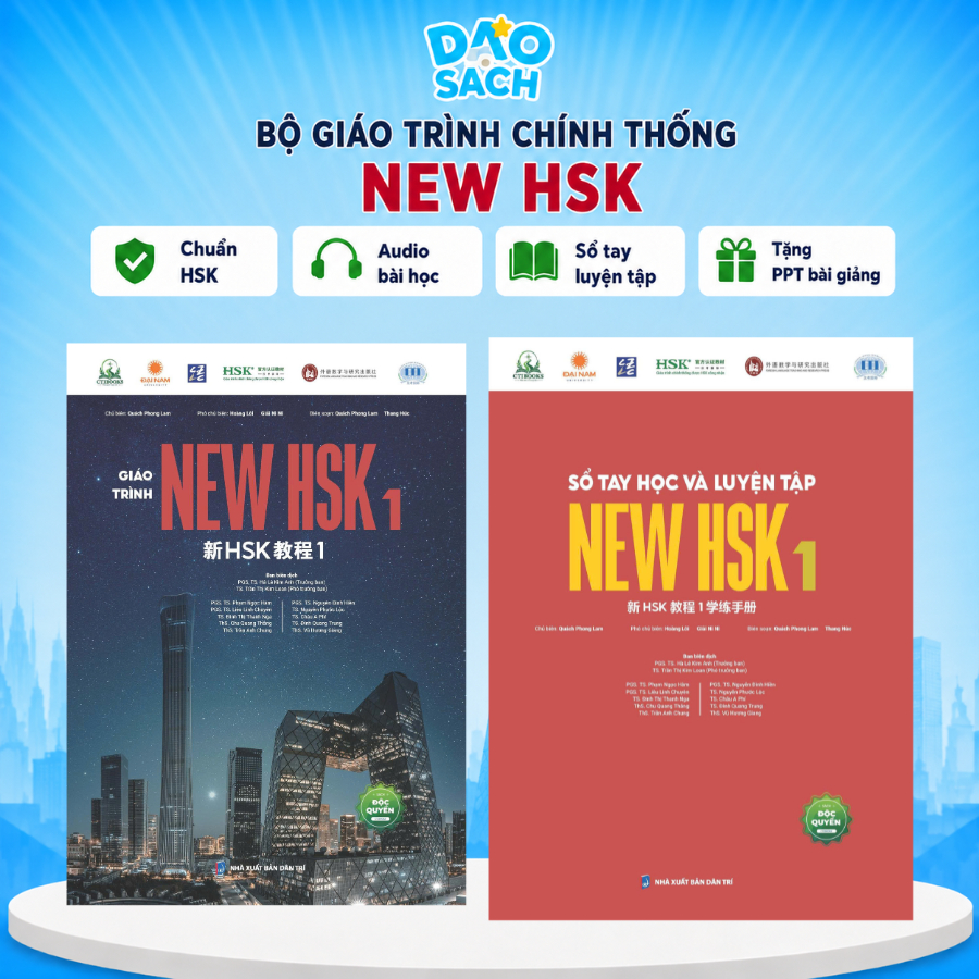 Combo Sách Giáo Trình New HSK 1 + Sổ Tay Học Luyện Tập New HSK 1 Học Tiếng Trung Chuẩn HSK 3.0