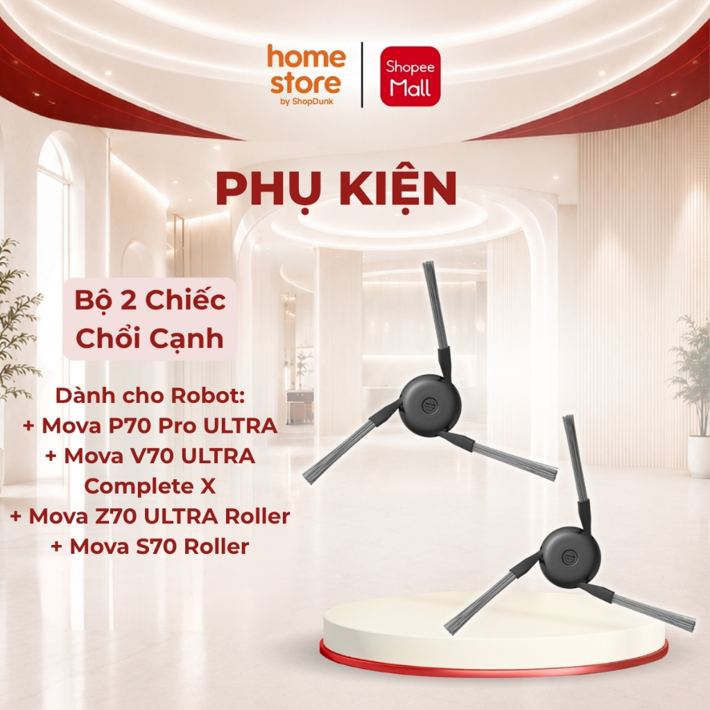 [PHỤ KIỆN] Bộ 2 Chiếc Chổi Cạnh Mova P70 Pro Ultra/ V70 ULTRA Complete/Z70 ULTRA ROLLER/ S70 ROLLER 