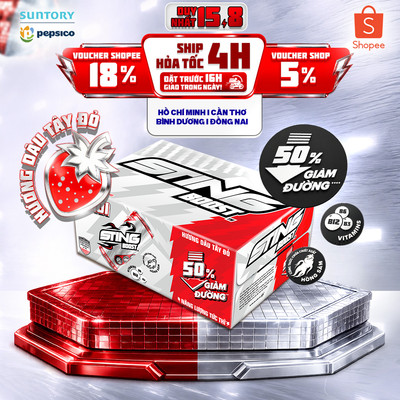 [Mới-Ít Đường] Thùng 28 Lon Nước Tăng Lực Sting Boost Vị Dâu - Giảm 50% Đường (320ml/lon)