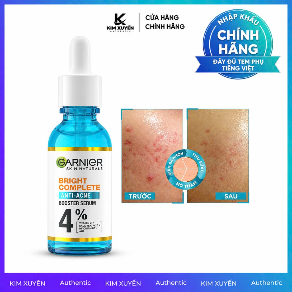 Serum Garnier Bright Complete Anti-Acnes Booster Serum 30ML