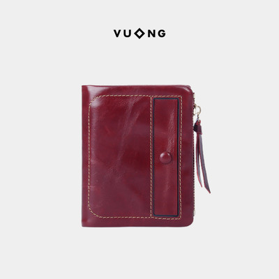 Ví ngắn Vuông Shop®️ Mustar da thật màu sắc lướt thời gian