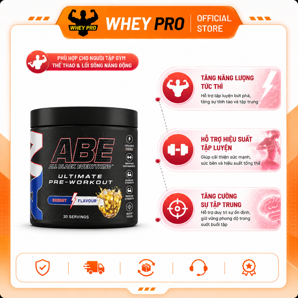 ABE Energy Drink Powder 30 Servings - Hương Trái Cây Thơm Ngon