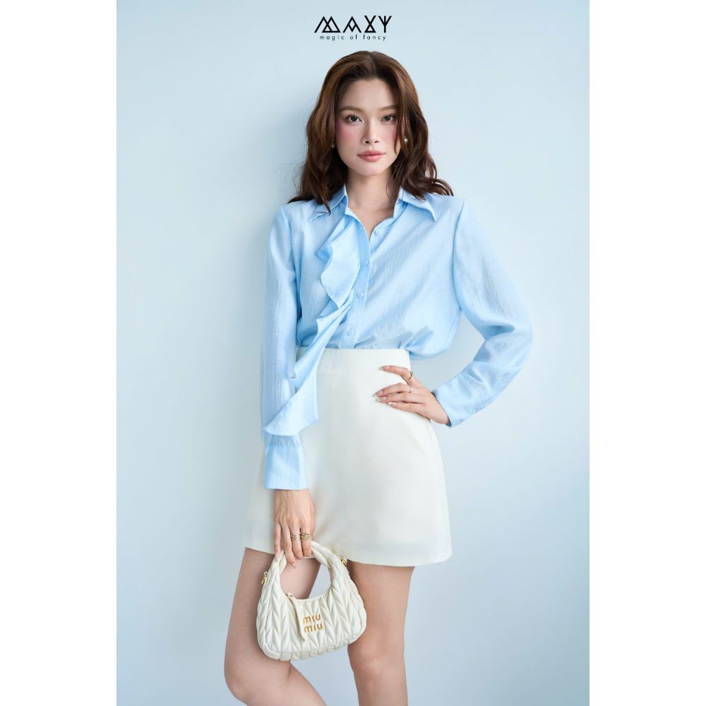 Áo Kiểu Bèo Rũ Cổ Sơ Mi Thanh Lịch Ocena Top Maxy Workshop