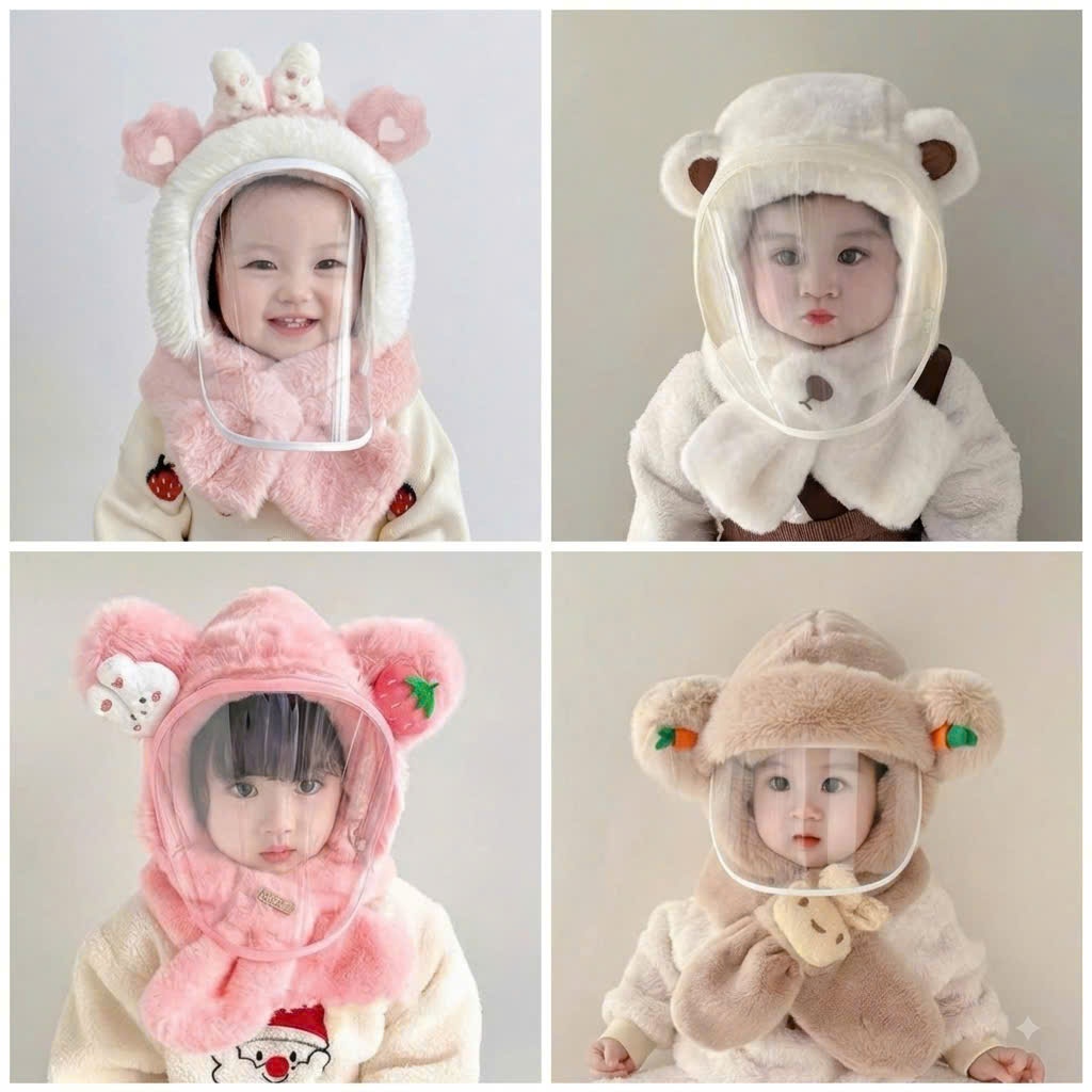 Mũ lông cừu trùm đầu chống lạnh muà đông có tấm kính che mặt che tai 3 in 1…