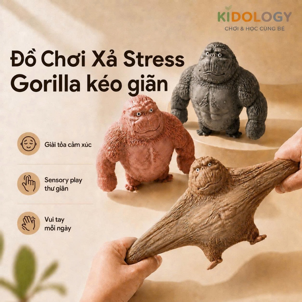 Gorilla Kéo Giãn - Đồ Chơi Đàn Hồi, Giảm Stress Cho Bé - Kidology