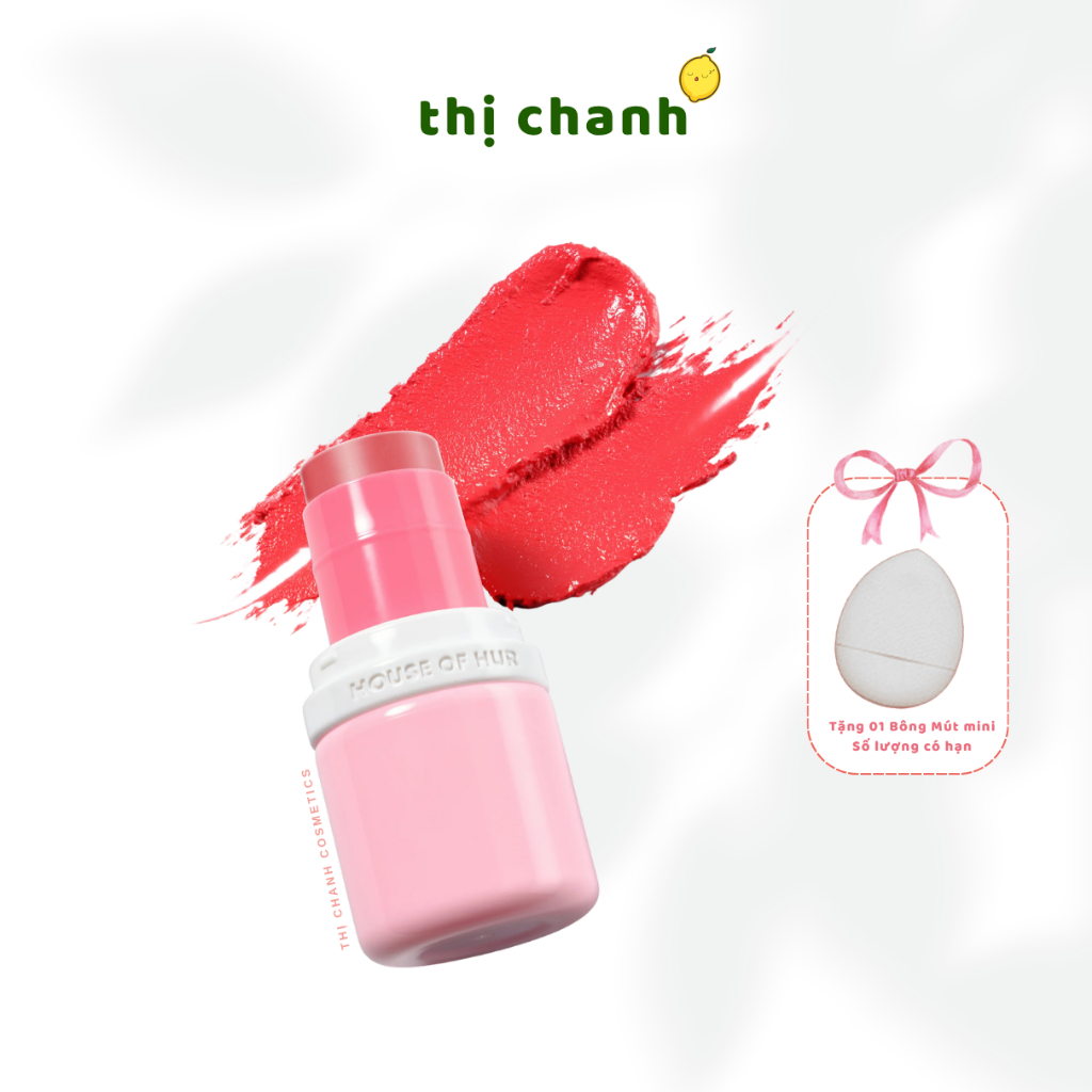 [TẶNG BÔNG MÚT] Má hồng Dạng Thỏi House Of Hur Every Cheek Blush 6.5g